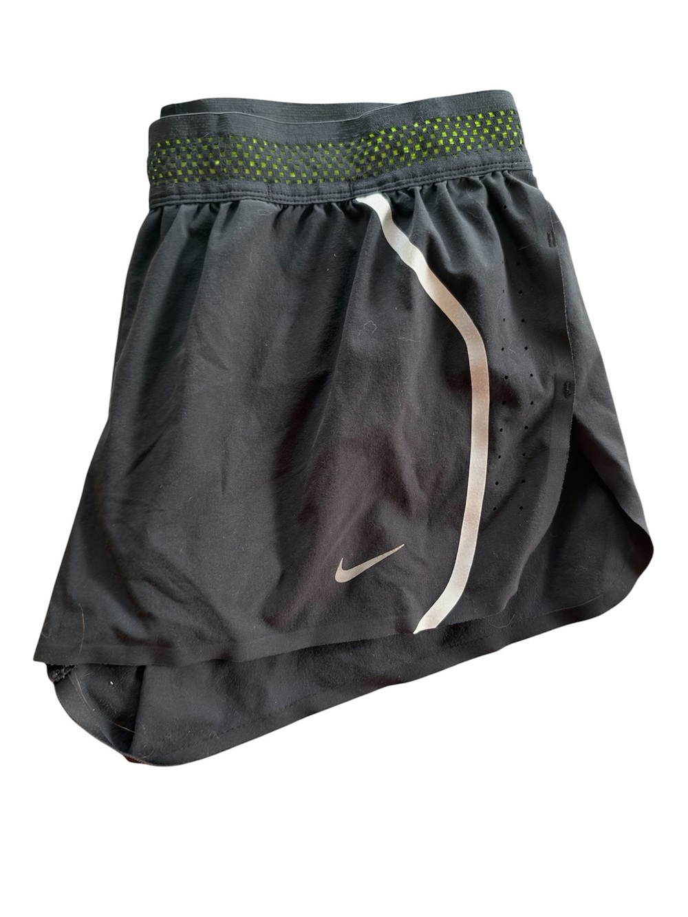 Nike Women’s Black Athletic Short with Lime Waistband